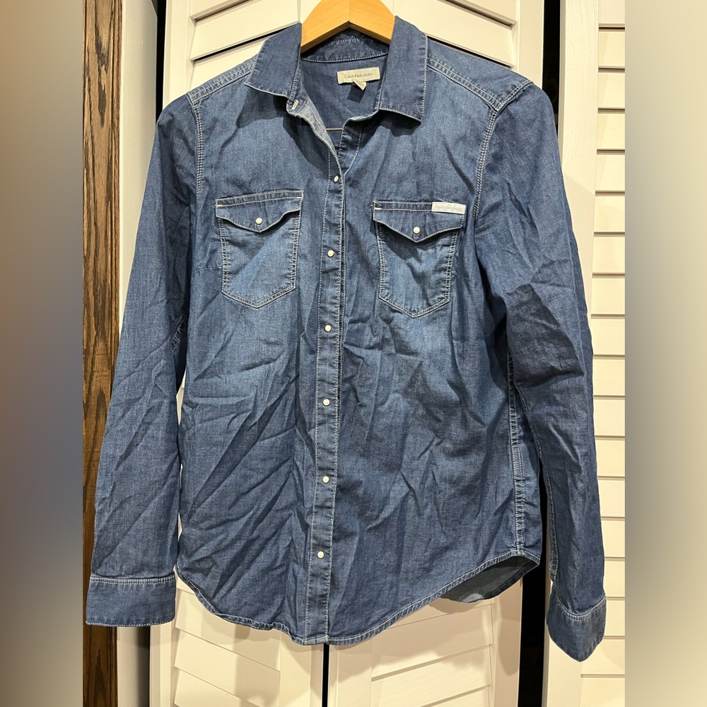 Calvin Klein Denim Shirt Size S - Picture 2 of 4